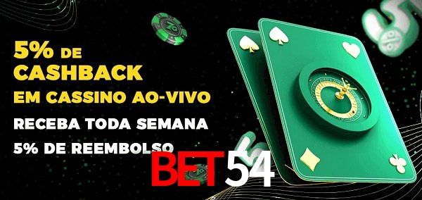 Promoções do cassino ao Vivo BET54
